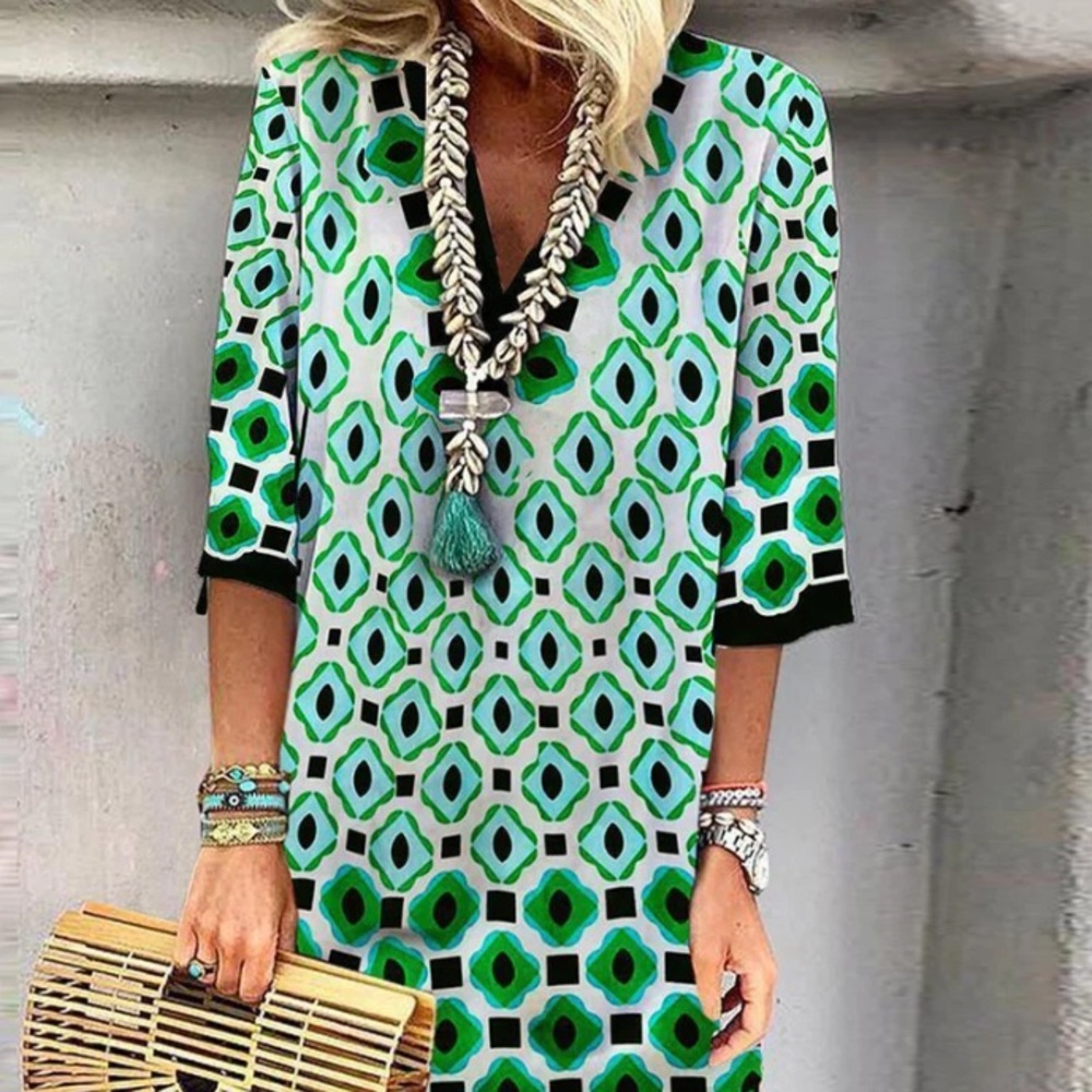 Capatee Printed Tunic Dress L